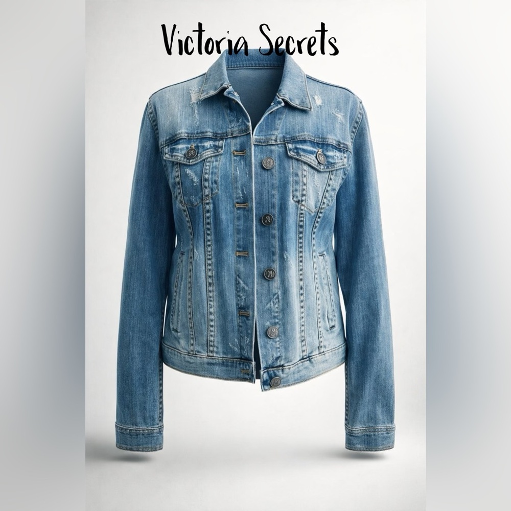 Victoria's Secret Distressed Denim Jean Jacket